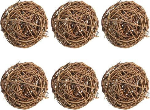 PATIKIL 3 Inch Wicker Rattan Balls, 6 Pcs Decorative Balls for Centerpiece Bowls Wedding Party Home Decor DIY Craft, Withered Tree in Saudi Arabia
