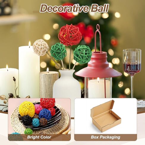 PATIKIL 3 Inch Wicker Rattan Balls, 6 Pcs Decorative Balls for Centerpiece Bowls Wedding Party Home Decor DIY Craft, Withered Tree in Saudi Arabia