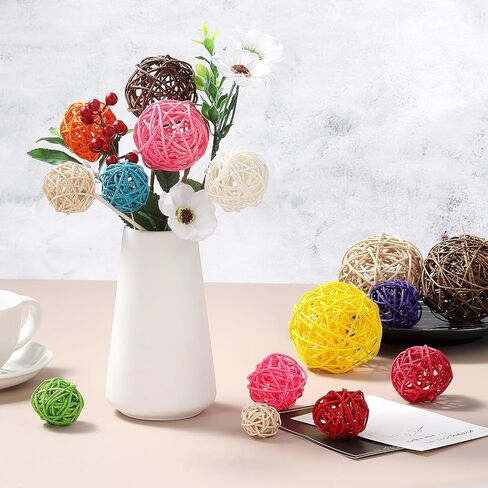 PATIKIL 3 Inch Wicker Rattan Balls, 6 Pcs Decorative Balls for Centerpiece Bowls Wedding Party Home Decor DIY Craft, Withered Tree in Saudi Arabia
