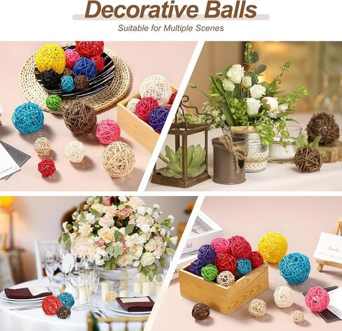 PATIKIL 3 Inch Wicker Rattan Balls, 6 Pcs Decorative Balls for Centerpiece Bowls Wedding Party Home Decor DIY Craft, Withered Tree in Saudi Arabia