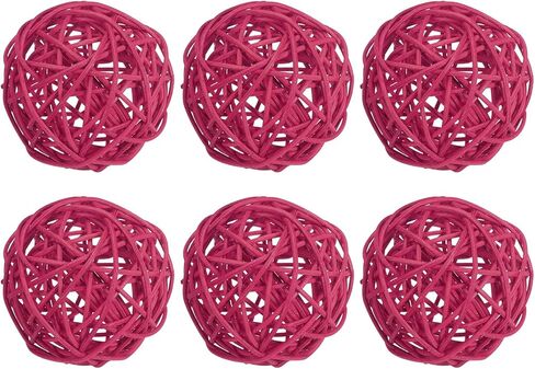 PATIKIL 3 Inch Wicker Rattan Balls, 6 Pcs Decorative Balls for Centerpiece Bowls Wedding Party Home Decor DIY Craft, Withered Tree in Saudi Arabia