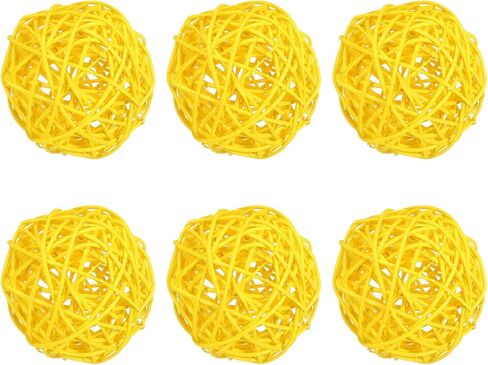 PATIKIL 3 Inch Wicker Rattan Balls, 6 Pcs Decorative Balls for Centerpiece Bowls Wedding Party Home Decor DIY Craft, Withered Tree in Saudi Arabia