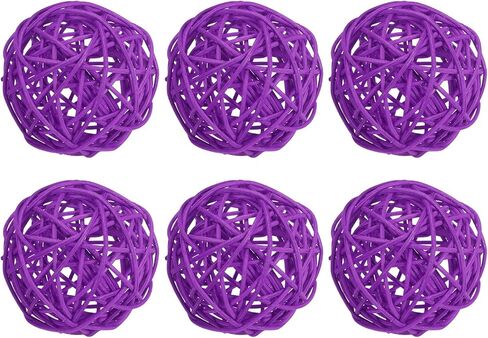 PATIKIL 3 Inch Wicker Rattan Balls, 6 Pcs Decorative Balls for Centerpiece Bowls Wedding Party Home Decor DIY Craft, Withered Tree in Saudi Arabia