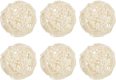 PATIKIL 3 Inch Wicker Rattan Balls, 6 Pcs Decorative Balls for Centerpiece Bowls Wedding Party Home Decor DIY Craft, Withered Tree in Saudi Arabia