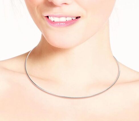 Handmade Choker Wire Necklace in Sterling Silver or 14 Karat Rolled Gold, Thick Wire Neck Collar in Kuwait