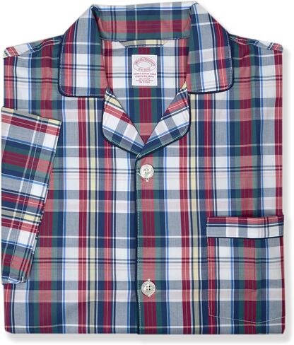 Brooks Brothers Mens Two Piece Pajama Short Sleeve Shirt and Shorts Lounge Set, in Saudi Arabia