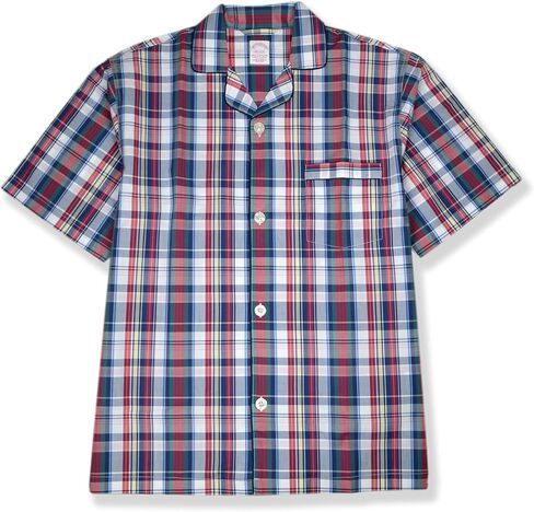 Brooks Brothers Mens Two Piece Pajama Short Sleeve Shirt and Shorts Lounge Set, in Saudi Arabia