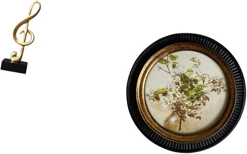 مجموعة منحوتة موسيقية من Fenteer، تمثال سطح المكتب، إطار صورة دائري، إطار صورة أوروبي عتيق من الراتنج، إطار صورة مزخرف عتيق مناسب لتقديم الهدايا in Kuwait