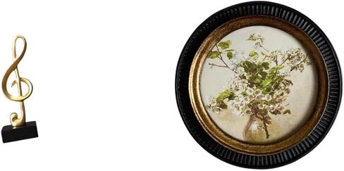 مجموعة منحوتة موسيقية من Fenteer، تمثال سطح المكتب، إطار صورة دائري، إطار صورة أوروبي عتيق من الراتنج، إطار صورة مزخرف عتيق مناسب لتقديم الهدايا in Kuwait