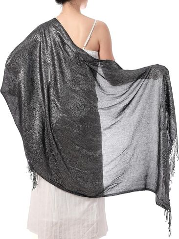 Manfnee Shawls and Wraps for Evening Dresses Sparkly Shawl Wrap Shimmery Scarf for Bride Wedding in Saudi Arabia