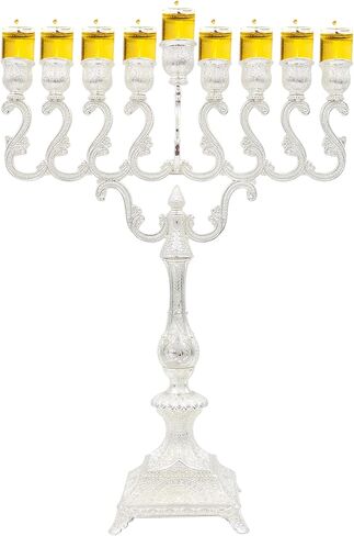 Majestic Giftware YE-HMU-1 Anodized Classic Chanukah Menorah, 12" x 7", Multicolor in Kuwait