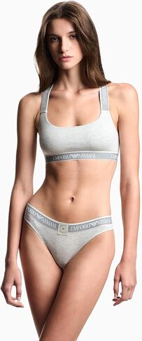 Emporio Armani Womens Iconic Logo Band Bralette and Brazilian Set in Saudi Arabia