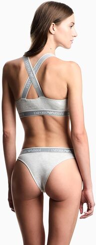 Emporio Armani Womens Iconic Logo Band Bralette and Brazilian Set in Saudi Arabia