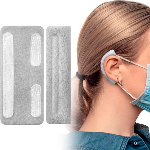 2Pcs Nasal Cannula Ear Cushions, Breathable Oxygen Ear Protectors for Oxygen Tubing, Soft Loop Design Comfort Ear Pads for Ear Pain Relieve, Eyeglasses, Oxygen Users - Grey in Saudi Arabia