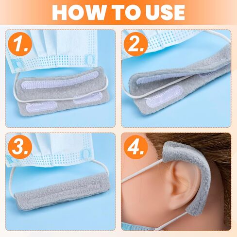 2Pcs Nasal Cannula Ear Cushions, Breathable Oxygen Ear Protectors for Oxygen Tubing, Soft Loop Design Comfort Ear Pads for Ear Pain Relieve, Eyeglasses, Oxygen Users - Grey in Saudi Arabia