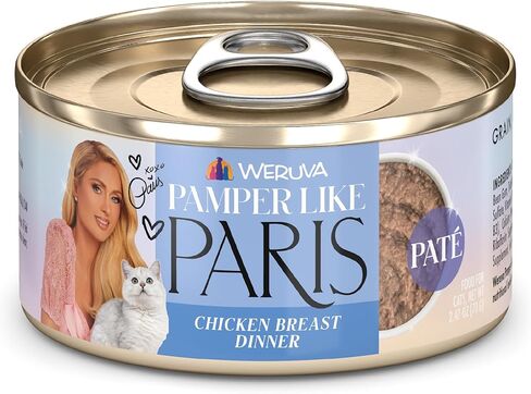 Weruva Paris Hilton Pamper Like Paris طعام القطط الرطب الطبيعي الخالي من الحبوب، عبوة متنوعة من المرق، علبة 2.47 أونصة (عبوة من 12 قطعة) in Saudi Arabia