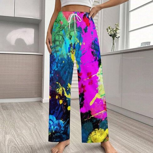 Women's Pajama Pants High Waisted Lounge Pajama Pants with Pockets Drawstring in Saudi Arabia