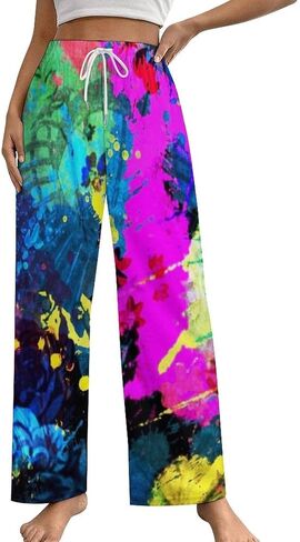 Women's Pajama Pants High Waisted Lounge Pajama Pants with Pockets Drawstring in Saudi Arabia