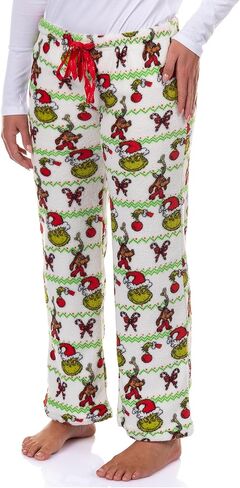 Dr. Seuss The Grinch Pajama Pants Women's Ugly Sweater Candy Canes Ornaments Lounge PJ Bottoms in Saudi Arabia