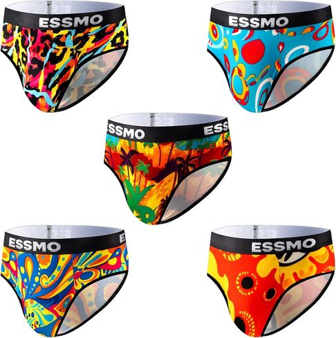 5 Pack Men's Briefs Active Soft Breathable Durable Triangle Underwear in Saudi Arabia
