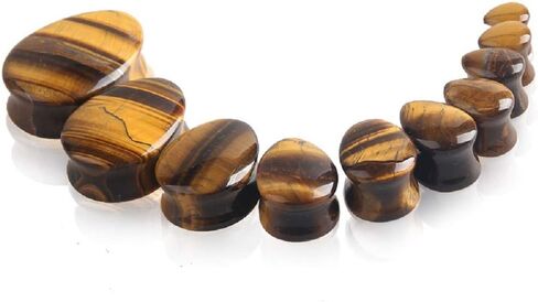 Teardrop Tiger Eye Ear Gauges Plugs Tunnels Expanders Natural Stone Double Flared Earrings Piercing Jewelry (3/4"(19mm)) in Saudi Arabia