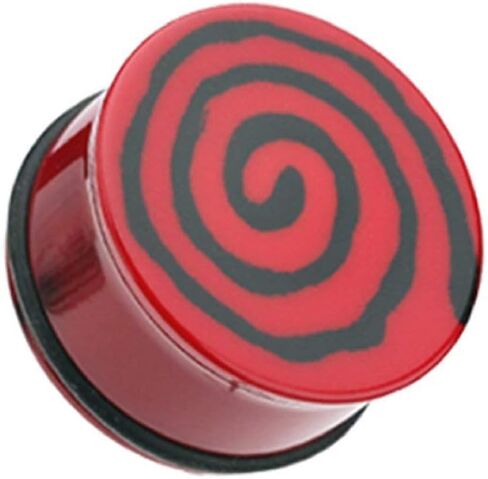 Hypnotic Swirls Acrylic Single Flared Ear Gauge Plug in Saudi Arabia