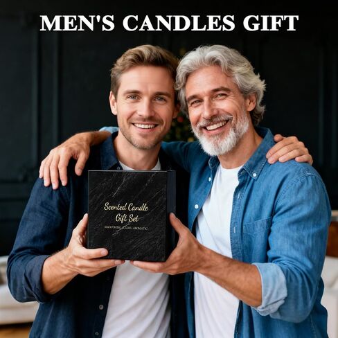 Mens Scented Candle Gift Set 4 Pack Men Candles for Home Scented, 24oz Soy Candle 240 Hour Mens Scented Candle Gift Set for Dad, Boyfriend, Husband Birthday, Valentine, Christmas, Anniversary Present in Saudi Arabia