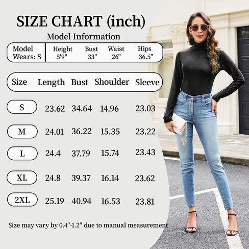 Sparkly Tops for Women, Turtleneck Long Sleeve Slim Fit Glitter Tee Blouse Tops in Saudi Arabia