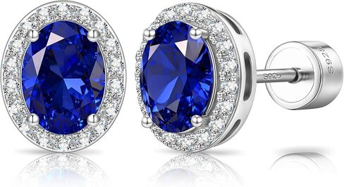 Certified 2.4 Cttw Lab Grown Royal Blue Sapphire Earrings, Hypoallergenic Adjustable Flat Back Studs, Eco-Friendly Fine Jewelry Gift for Women, Perfect for Wedding, Anniversary & Christmas, with Certification & Elegant Gift Box in Saudi Arabia