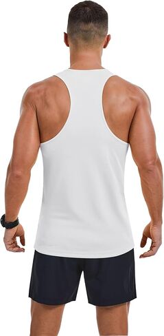 Men’s Active Quick Dry Y-Back Tank Tops UPF 50+ Sleeveless Muscle Shirts Performance Workout Cut Off Shirt in Saudi Arabia