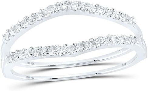 Jewels By Lux 14K White Or Yellow Gold Womens Round Diamond Ring Guard Wrap Enhancer Wedding Band, Womens Size: 5-9 in Saudi Arabia