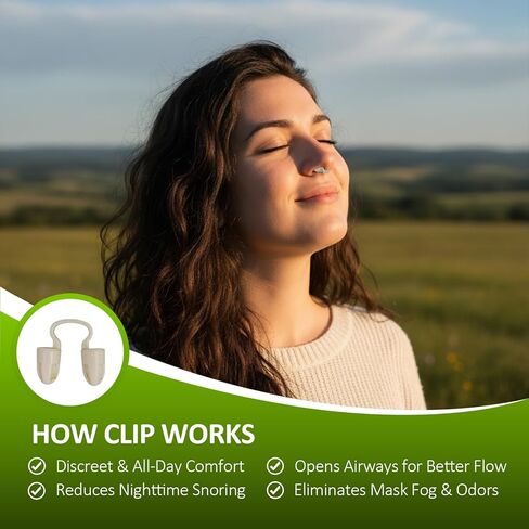 Peppermint Nose Clip 6-Pack, Nasal Diffuser Self Care, Natural Mint Oil Aromatherapy for Breathing Under Your Mask/Driving/Working/Study, Instant Energy Boost Nasal Congestion Relief, 48-Hour Lasting in Saudi Arabia