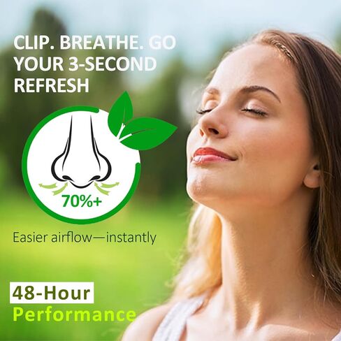 Peppermint Nose Clip 6-Pack, Nasal Diffuser Self Care, Natural Mint Oil Aromatherapy for Breathing Under Your Mask/Driving/Working/Study, Instant Energy Boost Nasal Congestion Relief, 48-Hour Lasting in Saudi Arabia
