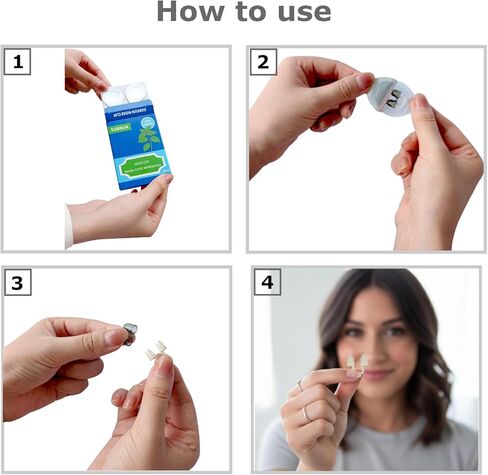 Peppermint Nose Clip 6-Pack, Nasal Diffuser Self Care, Natural Mint Oil Aromatherapy for Breathing Under Your Mask/Driving/Working/Study, Instant Energy Boost Nasal Congestion Relief, 48-Hour Lasting in Saudi Arabia