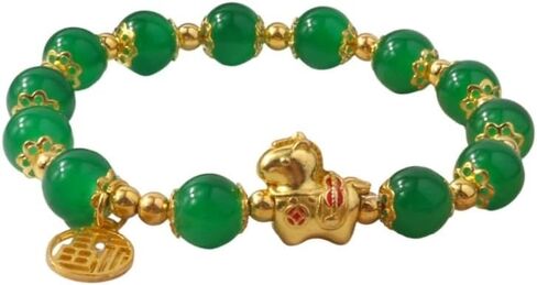 Chinese New Year of The Snake Natural Stone Bracelets Snake Stone Stretch Beads Bracelet Zodiac Snake Natural Stone Bracelets Snake Good Luck Amulet Blessing New Year Bracelet Gift in Kuwait