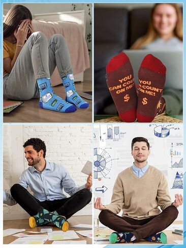 12 Pairs Funny Accountant Gifts Sock Bulk Christmas Accounting Gifts for Men Women Novelty Breathable Cotton Accountant Crew Sock for Accounting Cpa Nerd Boss Coworkers Birthday Graduation in Saudi Arabia