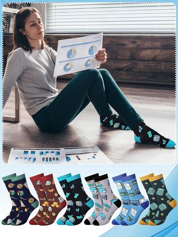 12 Pairs Funny Accountant Gifts Sock Bulk Christmas Accounting Gifts for Men Women Novelty Breathable Cotton Accountant Crew Sock for Accounting Cpa Nerd Boss Coworkers Birthday Graduation in Saudi Arabia