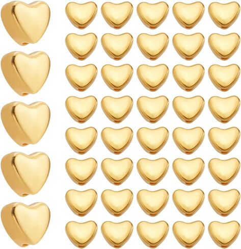 1 Box 500Pcs Metal Heart Beads Silver Love Spacer Bead Bulk Alloy Small Hole Valentine's Day Love Hearts Spacers Charm Loose Beads for Bracelets Jewelry Making Necklace Earrings DIY Crafts in Saudi Arabia