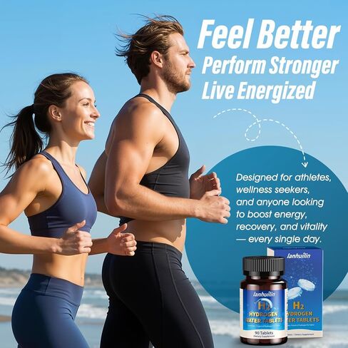 أقراص ماء الهيدروجين مع 150 ملغ من المغنيسيوم، 10 جزء في المليون H2 أقراص هيدروجين لمياه الشرب، غنية بمضادات الأكسدة، تدعم الصحة الخلوية، والتعافي، والوظيفة الإدراكية للمناعة والدماغ (90 وجبة) in Kuwait