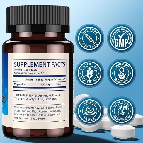 أقراص ماء الهيدروجين مع 150 ملغ من المغنيسيوم، 10 جزء في المليون H2 أقراص هيدروجين لمياه الشرب، غنية بمضادات الأكسدة، تدعم الصحة الخلوية، والتعافي، والوظيفة الإدراكية للمناعة والدماغ (90 وجبة) in Kuwait