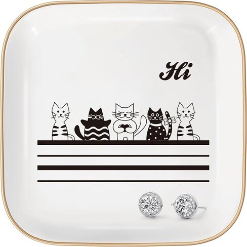 Cat Lover Jewelry Dish Tray Gifts for Women Sister Mom Friend Girls.Cat Ring Holder, Cute Ring Organizer for Birthdays Christmas (CAT) in Saudi Arabia