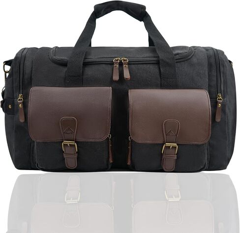 حقيبة دفل للرجال لعطلة نهاية الأسبوع - حقيبة كلاسيكية ليلية وصالة ألعاب رياضية مع مقصورات متعددة، معتمدة للحمل للسفر in Kuwait
