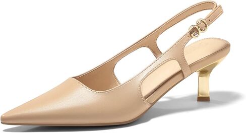 Coutgo Womens Low Kitten Heels Slingback Pumps Closed Pointed Toe Buckle Party Work Dress Shoes in Saudi Arabia