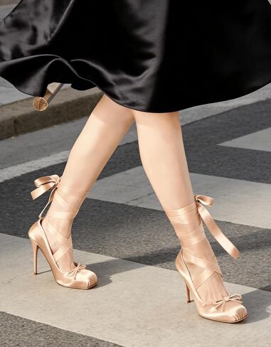 Oiamenne Women's Satin Ballerina Stiletto-Heels for Wedding and Dressy in Saudi Arabia