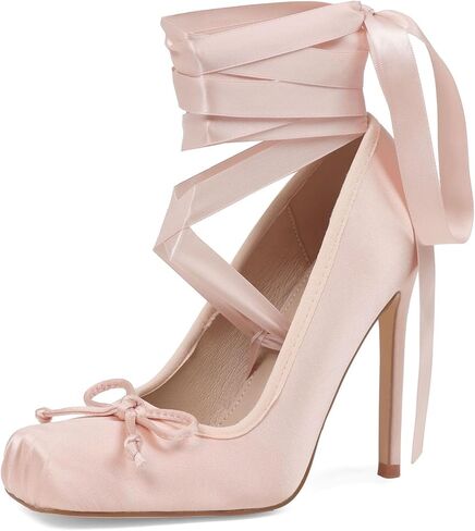 Oiamenne Women's Satin Ballerina Stiletto-Heels for Wedding and Dressy in Saudi Arabia