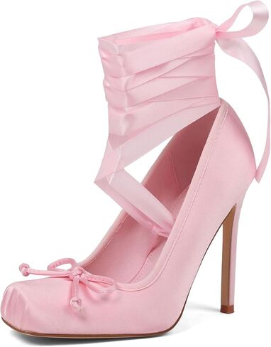 Oiamenne Women's Satin Ballerina Stiletto-Heels for Wedding and Dressy in Saudi Arabia