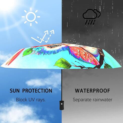 Owl Gifts Portable Bird Owl Umbrella Compact Travel Automatic Folding Inverted Umbrellas for Rain Windproof Umbrellas Open Close Auto Sunshade Parasol Umbrella for Sun UV Protection in Saudi Arabia