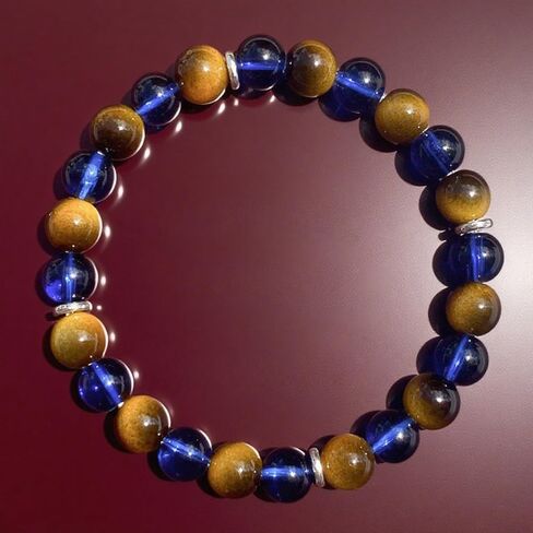Tiger Eye Stone Bracelet for Women Men Amethyst Attract Wealth Money Natural Stone Handmade Gemstone Stretch Elastic Healing Yoga Beads Bracelet Spiritual Energy Jewelry Gifts Unisex in Saudi Arabia