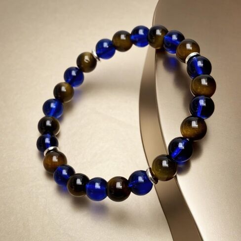Tiger Eye Stone Bracelet for Women Men Amethyst Attract Wealth Money Natural Stone Handmade Gemstone Stretch Elastic Healing Yoga Beads Bracelet Spiritual Energy Jewelry Gifts Unisex in Saudi Arabia