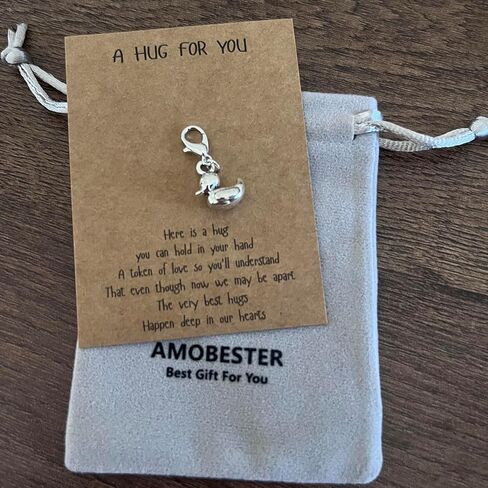 AMOBESTER 3D Duck Clip on Zipper Pull Charms Duck Pocket Hug Necklace Bracelet Jewelry Charms in Saudi Arabia